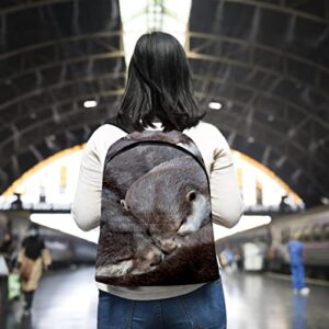 Large Canvas Backpack College School Men & Women Cute Sleeping Otters