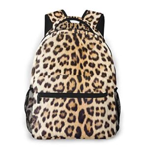 leopard or cheetah skin fur pattern backpack all over print daypack casual travel book bag
