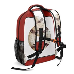 Eiis Retro Vintage Baseball Red Students Personalized School Backpack for Kid-Boy /Girl Primary Daypack Travel Bookbag