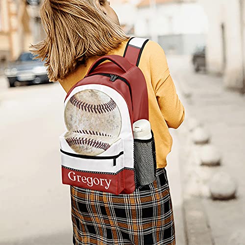 Eiis Retro Vintage Baseball Red Students Personalized School Backpack for Kid-Boy /Girl Primary Daypack Travel Bookbag