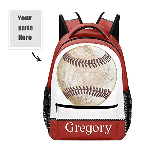 Eiis Retro Vintage Baseball Red Students Personalized School Backpack for Kid-Boy /Girl Primary Daypack Travel Bookbag