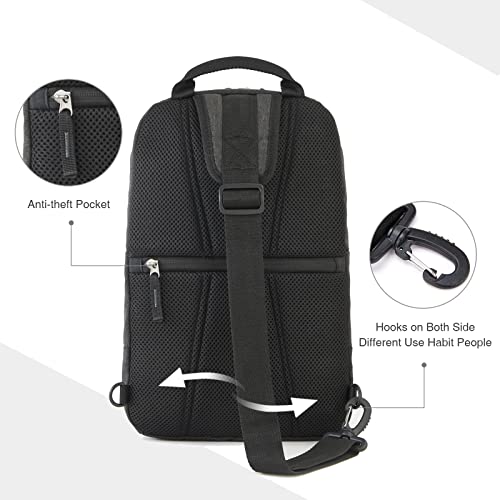 EVER ADVANCED Sling Backpack Crossbody Bag for Men Women, Lightweight One Strap Backpack Shoulder Bag Travel Hiking Chest Bags Daypack, 10L Capacity, Dark Grey