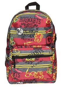 harry potter hogwarts of witchcraft and wizardry alumni patch gryffindor allover print backpack book bag