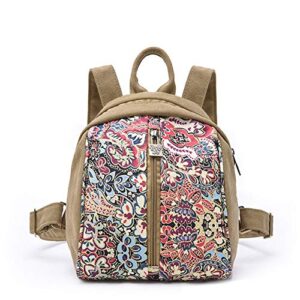 black butterfly bohemian canvas daypack outdoor fashion printing bag leisure travel backpack for women girls (a)
