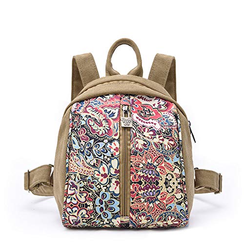 Black Butterfly Bohemian Canvas Daypack Outdoor Fashion Printing Bag Leisure Travel Backpack for Women Girls (A)