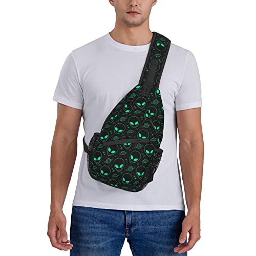 Cool Alien UFO Crossbody Sling Bag With Adjustable Shoulder Strap Backpack For Hiking Travel Sport Climbing