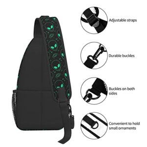 Cool Alien UFO Crossbody Sling Bag With Adjustable Shoulder Strap Backpack For Hiking Travel Sport Climbing