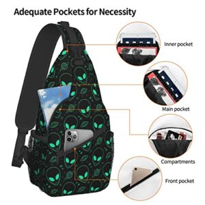Cool Alien UFO Crossbody Sling Bag With Adjustable Shoulder Strap Backpack For Hiking Travel Sport Climbing