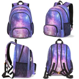 Pardick Galaxy Backpacks School Bag for Girls Boys Teens Students Galaxy Purple Stylish College Schoolbag Book Bag - Water Resistant Travel Backpacks for Women Men