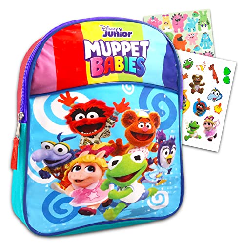 Disney Bundle Muppet Babies MINI Backpack Set ~ 3 Pc Bundle With 11 inch School Bag for Toddlers, Kids, Stickers, and Tattoos (Muppet Supplies)