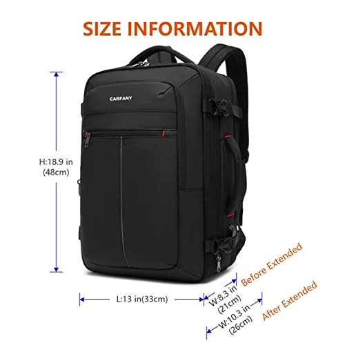 Travel Backpack 17.3 Inch Laptop Backpack Flight Approved Expandable Carry On Backpack Weekender Duffel Bag