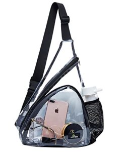 clear sling bag transparent shoulder cross body backpack perfect for work travel stadium and concerts black