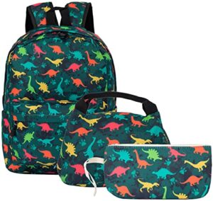 dinosaur backpack set 3 piece preschool schoolbag shoulder school book bags travel bags for kids boys girls gifts