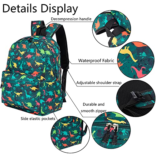 Dinosaur Backpack Set 3 Piece Preschool Schoolbag Shoulder School Book Bags Travel Bags For Kids Boys Girls Gifts