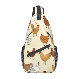 a brood of chickens crossbody bag sling bag multipurpose travel backpack for men and women