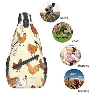 A Brood Of Chickens Crossbody Bag Sling Bag Multipurpose Travel Backpack For Men And Women