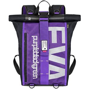 firefirst evangelion backpack for men & women water resistant roll top college school casual daypack