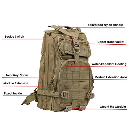 HDE Tactical Military Backpack 20L MOLLE Bug Out Bag Survival Backpacks