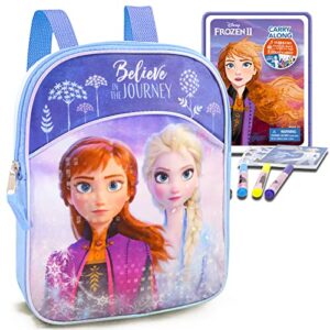 disney frozen mini backpack for girls, kids ~ 6 pc bundle with 11″ frozen school bag and art case with coloring utensils, coloring and activity pad, stickers, and more