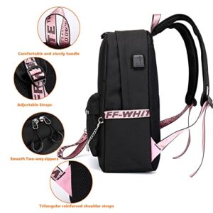 USB Backpack Kpop Korean Casual Daypack Lightweight Cartoon Bookbag 17.7 inch Large Laptop Bag College Bag for Travel Concert Gifts 4