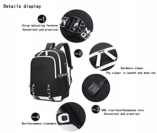 TTBRAND Joyee Hot Game Genshin Impact Cosplay Backpack with USB Charging Port for Teen. (Klee)