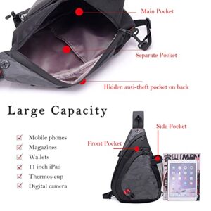 Sling Bag Shoulder Crossbody Backpack for Men Women Lightweight Large USB Waterproof Camo Chest Daypack for Travel Hiking Camping