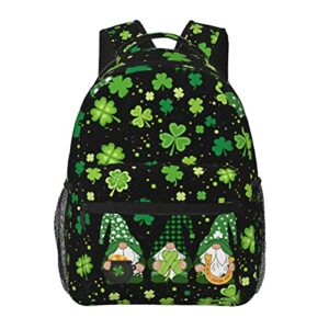 gelxicu st. patrick’s day lucky green shamrock backpack school shoulder bag laptop bag for women men girls boys teens