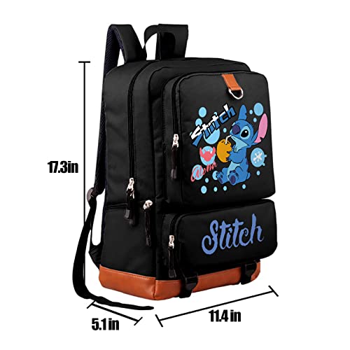 xmcvkpox Boys Girls Backpack, Fashionable Laptop Backpack Cartoon Book Bag Adjustable Shoulder Strap Daypack, Black4