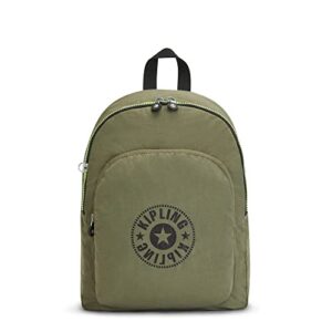 kipling curtis laptop backpack, adjustable, lightweight, wide shoulder straps, medium, strong moss c, 11.75”l x 15.75”h x 7.5”d