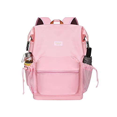 MOSISO Laptop Backpack for Women School College Students Fits 15.6 inch Computer, Oxford Cloth Fashion Business Travel Multipurpose Bookbag Casual Hiking Daypack with Front Pocket,Pink