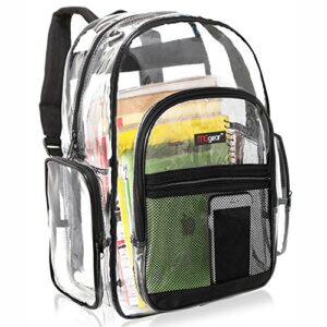 mggear clear backpack transparent travel school security heavy duty bookbag
