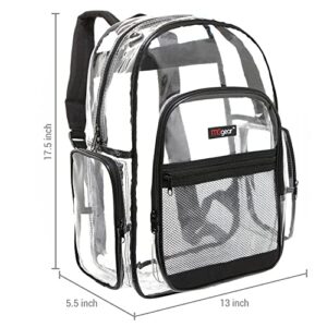 MGgear Clear Backpack Transparent Travel School Security Heavy Duty Bookbag