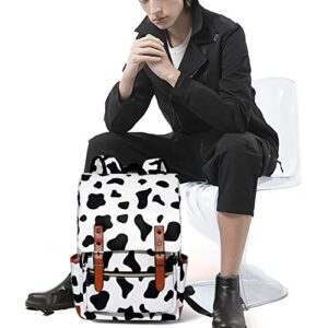 MCWTH Girls Backpack College Bookbag, School Bag 15.6 inch Laptop Backpacks for Women (cow print)