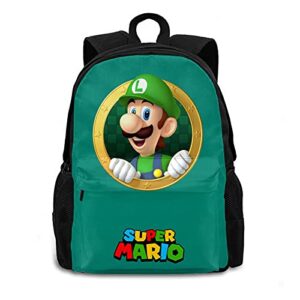wcrsain anime backpack for men large big capacity , storage 15-inch laptop back pack with adjustable padded shoulder straps (green)