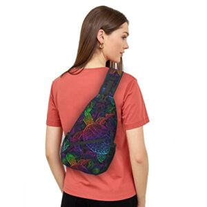 Boho Sea Turtle Mandala Sling Bag Rope Crossbody Shoulder Bags Fashion Chest Daypack For Men Women Hiking Travel Runner Biking Climbing