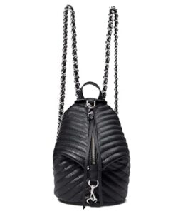 rebecca minkoff small julian chevron quilted backpack black one size