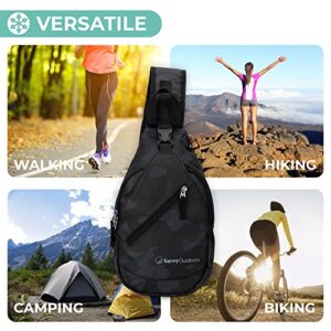 Sling Backpack for Women - Small Crossbody Bags Perfect for Hiking, Walking, & Travel (Black Camo)