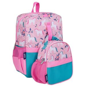 wildkin pack-it-all backpack bundle with clip-in lunch box (magical unicorns)
