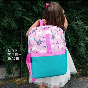 Wildkin Pack-it-All Backpack Bundle with Clip-in Lunch Box (Magical Unicorns)