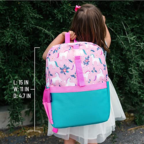 Wildkin Pack-it-All Backpack Bundle with Clip-in Lunch Box (Magical Unicorns)