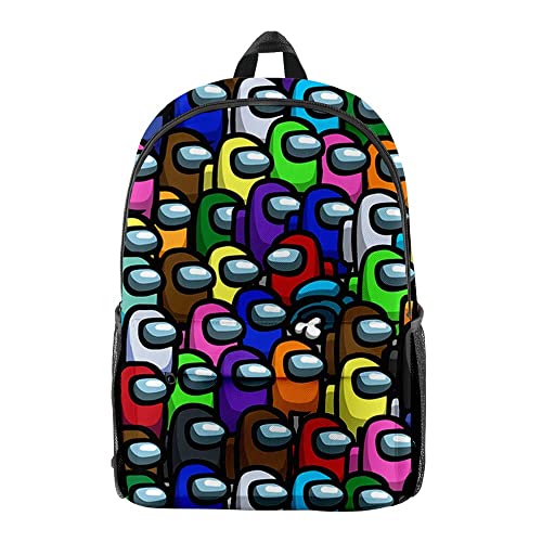 Among us Game Backpack 3D Printed For Kids School Bags Resistant Book Bags for Boys and Girls Daypack (Multicolor 1)