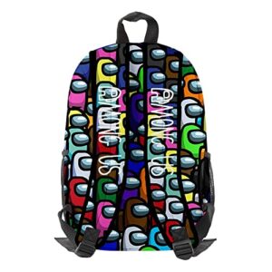 Among us Game Backpack 3D Printed For Kids School Bags Resistant Book Bags for Boys and Girls Daypack (Multicolor 1)