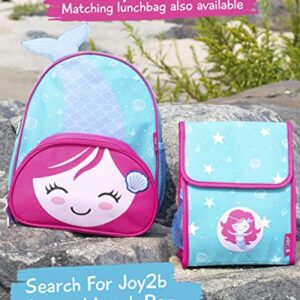 JOY2B Toddler Backpack for Girls and Boys - Mermaid Backpack for Girls and Boys - Kids Backpack for School Camp Travel - Preschool Backpack with Water Bottle Holder - Majestic Mermaid