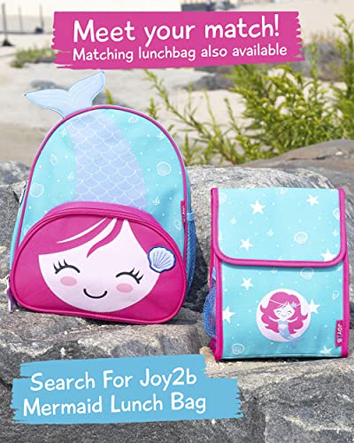 JOY2B Toddler Backpack for Girls and Boys - Mermaid Backpack for Girls and Boys - Kids Backpack for School Camp Travel - Preschool Backpack with Water Bottle Holder - Majestic Mermaid