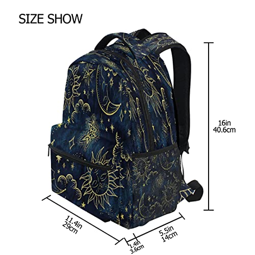 ALAZA Sun Moon Boho Cosmos Travel Laptop Backpack Business Daypack School Bag Bookbag Fit 15.6 Inch Laptops for Women Men Girls