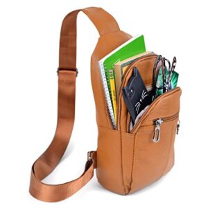 WESTEND Synthetic Leather Crossbody Sling Bag Backpack with Adjustable Strap