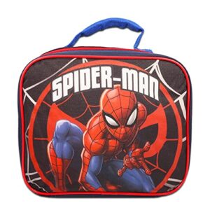 Spiderman Backpack and Lunch Box for Boys - Bundle with 15” Spiderman Backpack, Spiderman Lunch Bag, Water Pouch | Spiderman School Backpack with Lunch Kit