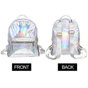 OULII Transparent Backpack Purse Casual Shoulder Bag Cosmetic Bag Daypack Travel Camping Bag for Women