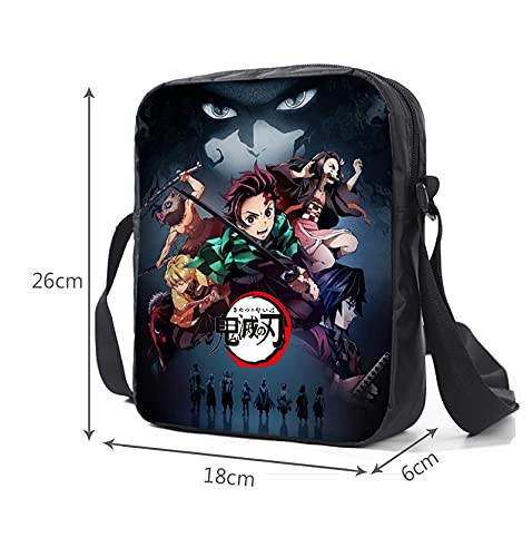 Demon Slayer Backpack Teens Anime laptop School Knapsack Toddler Travel Bag Outdoor Set of 3 (Style 10)