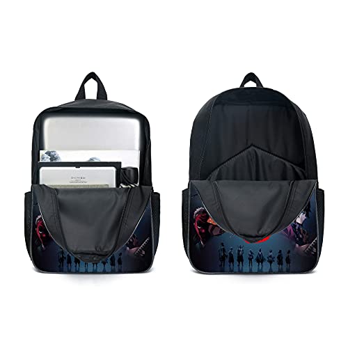 Demon Slayer Backpack Teens Anime laptop School Knapsack Toddler Travel Bag Outdoor Set of 3 (Style 10)